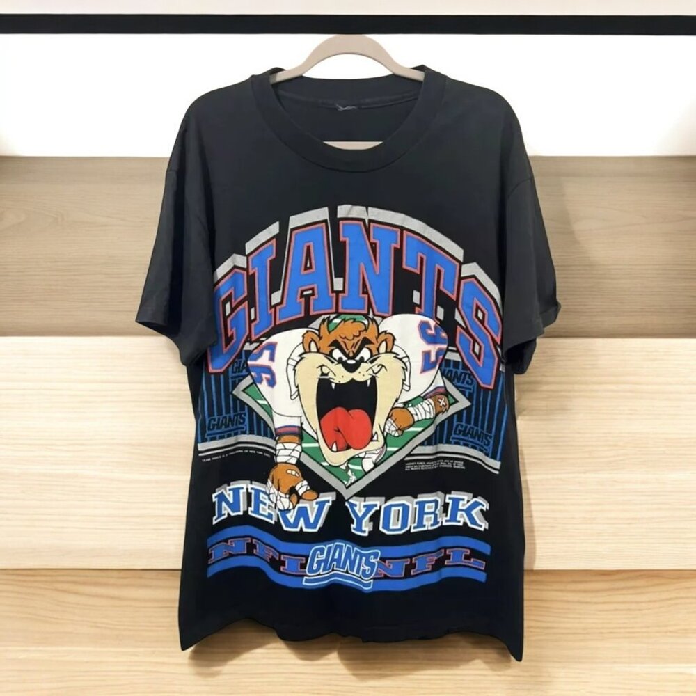 Looney Tunes Giants New York Tasmanian Devil black T shirt Men Women NH11506